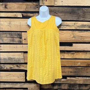 Nick And Mo Marigold Yellow Eyelet‎ Dress With Sunflower Detail Buttons Size S